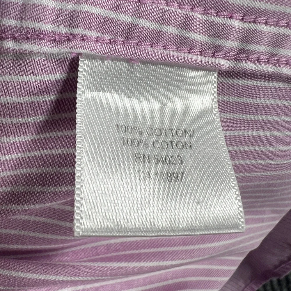Banana Republic Shirt Mens Large Purple Striped‎ Long Sleeve Button Up Classic